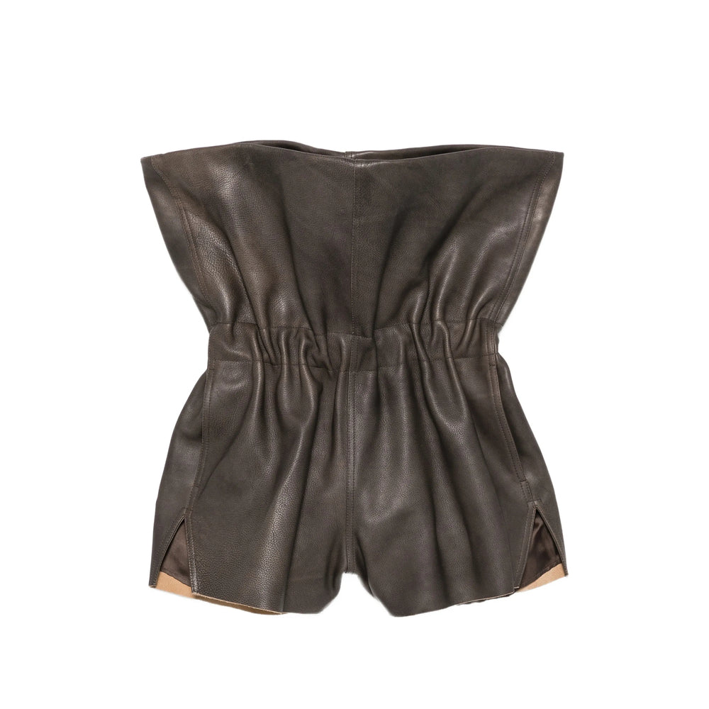 Rick Owens Grey Shorts - Leather & Faux Leather Shorts Women RICK OWENS
