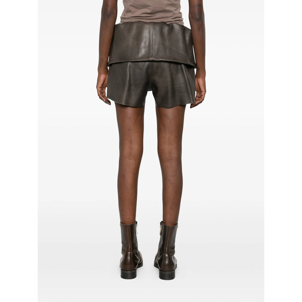 Rick Owens Grey Shorts - Leather & Faux Leather Shorts Women RICK OWENS