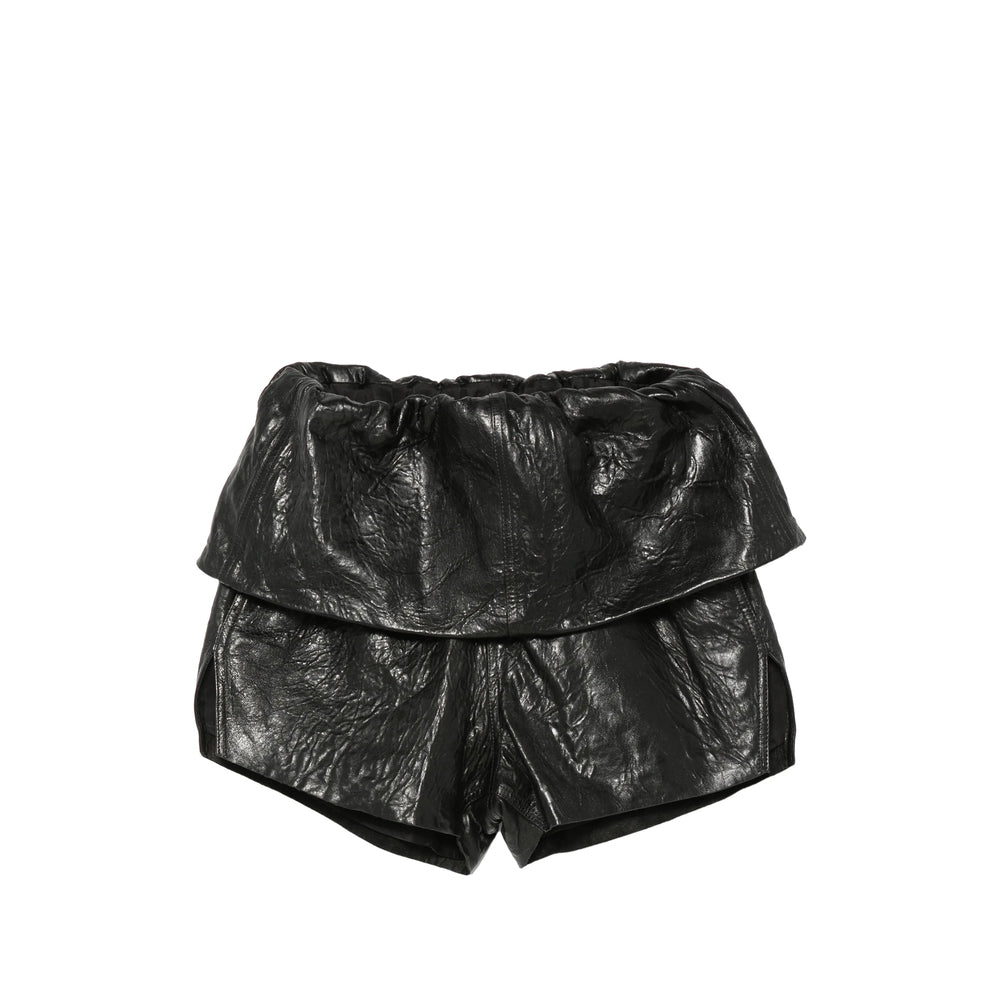 Rick Owens Black Shorts - Leather & Faux Leather Shorts Women RICK OWENS