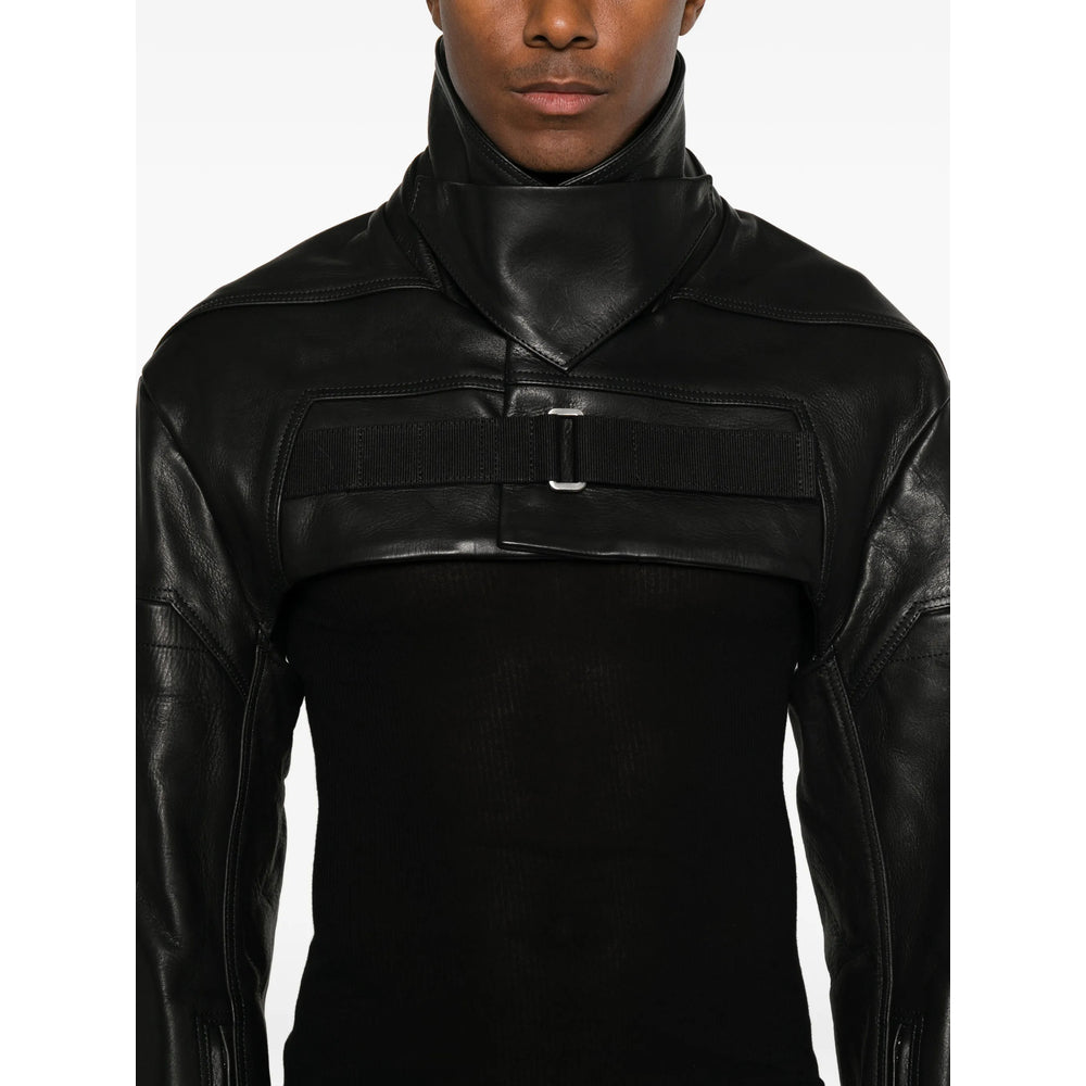 Rick Owens Black Coats - Leather Coats Men RICK OWENS