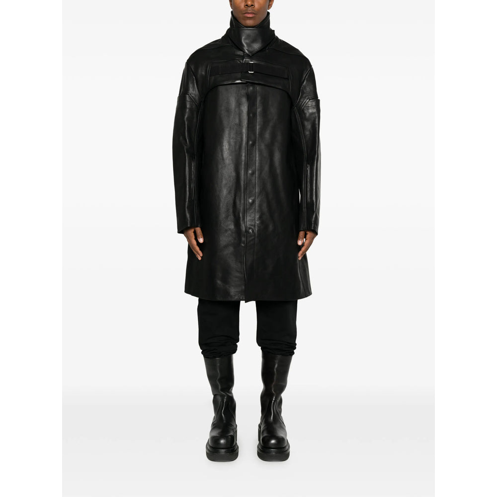 Rick Owens Black Coats - Leather Coats Men RICK OWENS