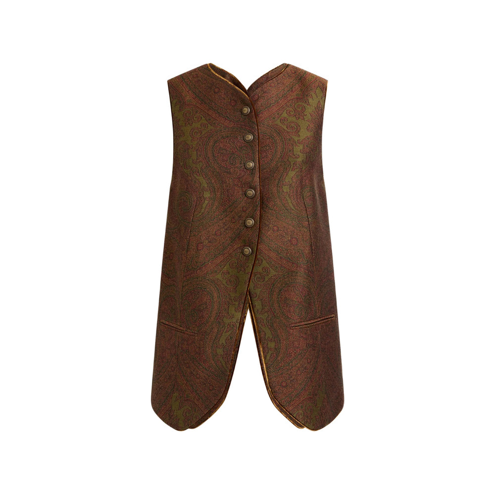 Etro Brown Jackets - Waistcoat & Gilets Women ETRO