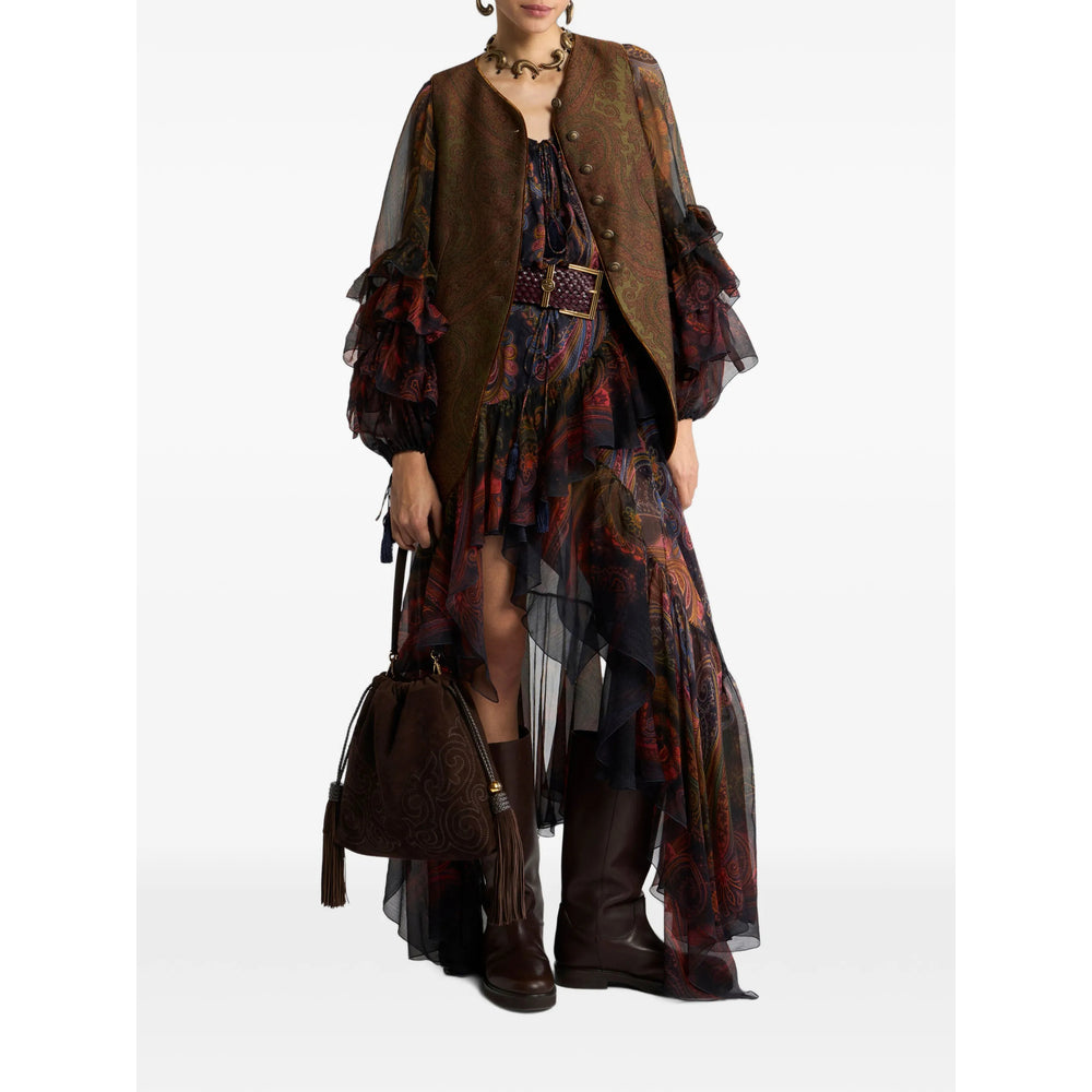 Etro Brown Jackets - Waistcoat & Gilets Women ETRO