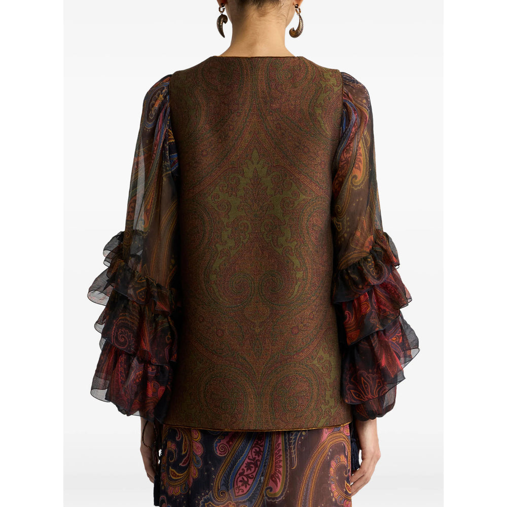 Etro Brown Jackets - Waistcoat & Gilets Women ETRO