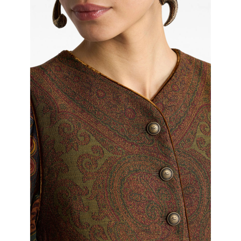 Etro Brown Jackets - Waistcoat & Gilets Women ETRO