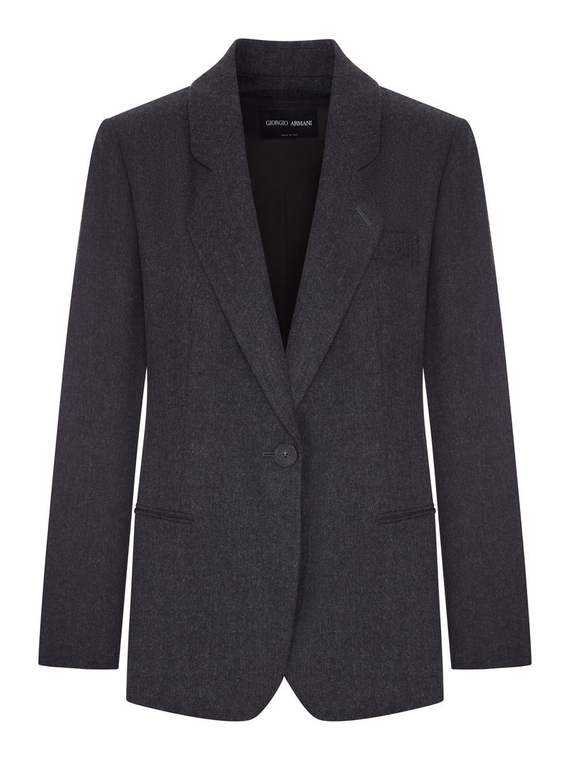 Giorgio Armani Women Single-Breasted Wool And Cashmere Flannel Jacket GIORGIO ARMANI