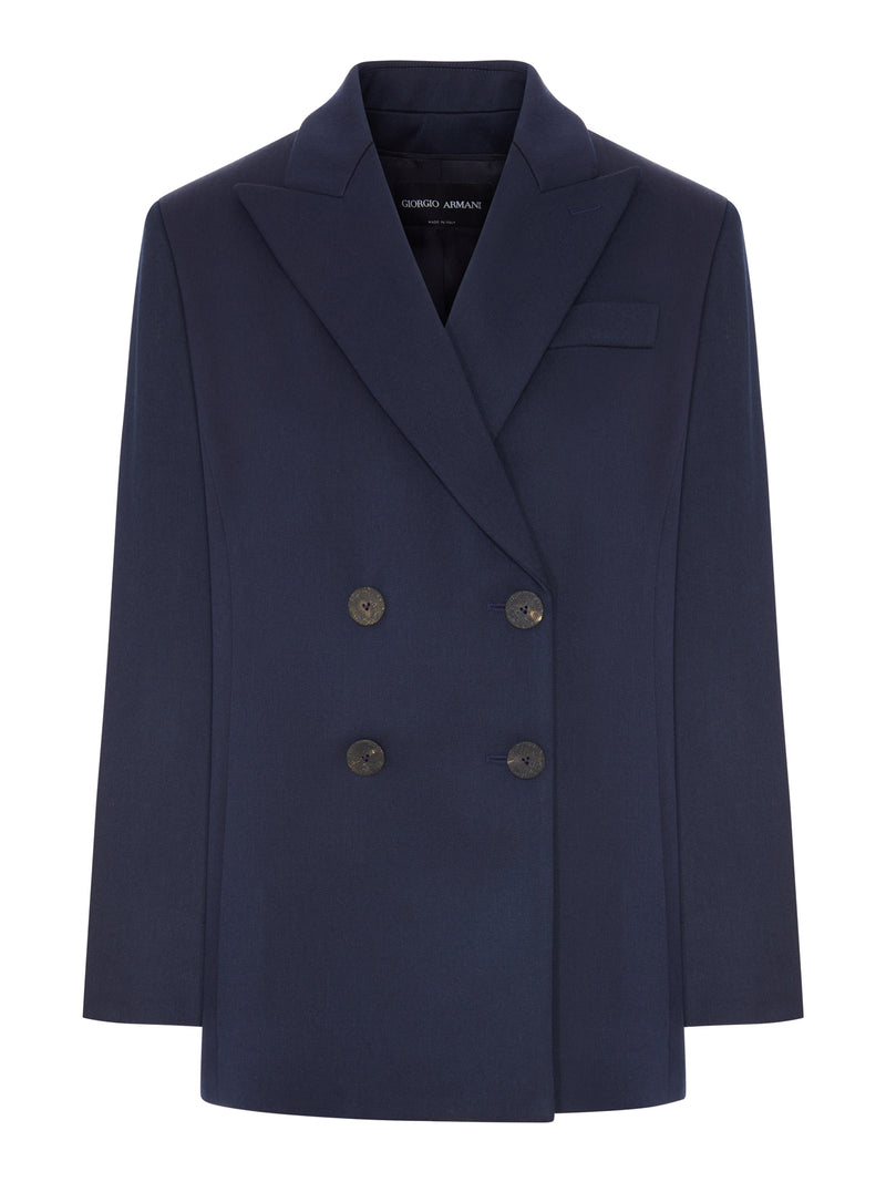 Giorgio Armani Women Double-Breasted Wool Blazer With Peak Lapel GIORGIO ARMANI
