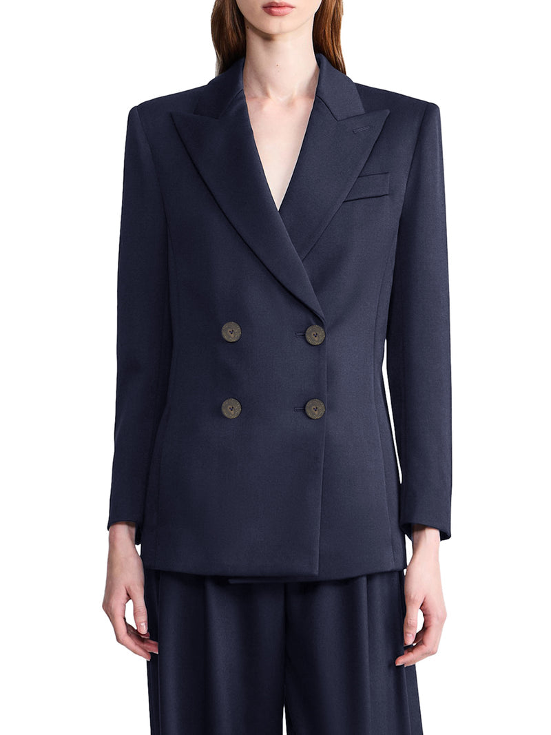 Giorgio Armani Women Double-Breasted Wool Blazer With Peak Lapel GIORGIO ARMANI