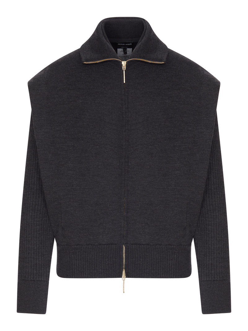 Giorgio Armani Women Padded Virgin Wool Bomber Jacket With Ribbed Sleeves GIORGIO ARMANI