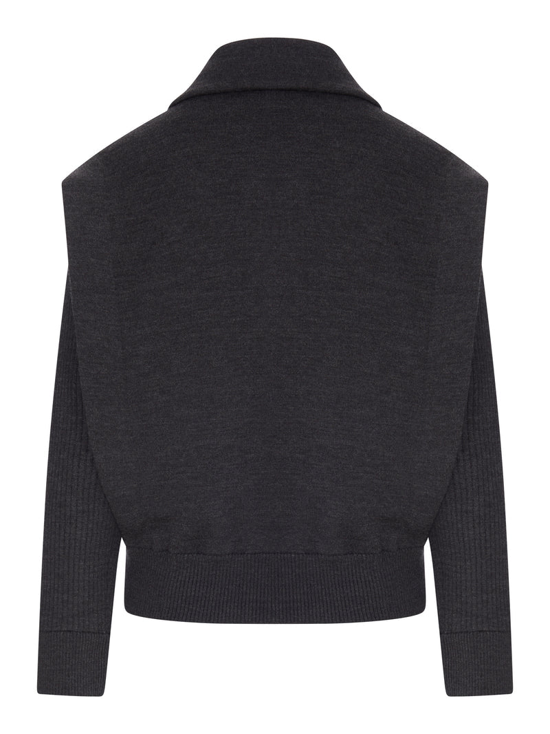 Giorgio Armani Women Padded Virgin Wool Bomber Jacket With Ribbed Sleeves GIORGIO ARMANI