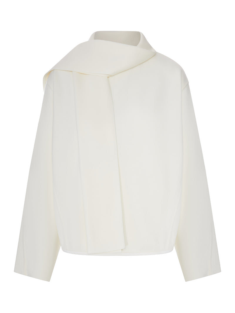 Giorgio Armani Women Textured Fabric Sweater With Integrated Scarf GIORGIO ARMANI