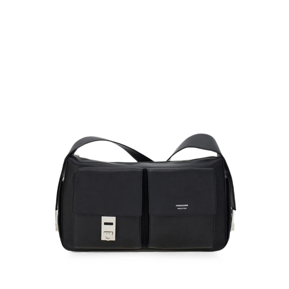 Ferragamo Black Messenger Bags Men FERRAGAMO