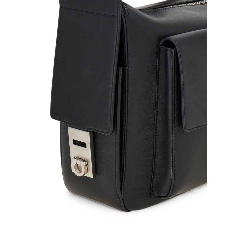 Ferragamo Black Messenger Bags Men FERRAGAMO