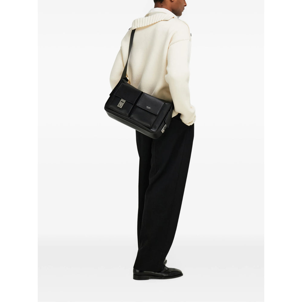 Ferragamo Black Messenger Bags Men FERRAGAMO