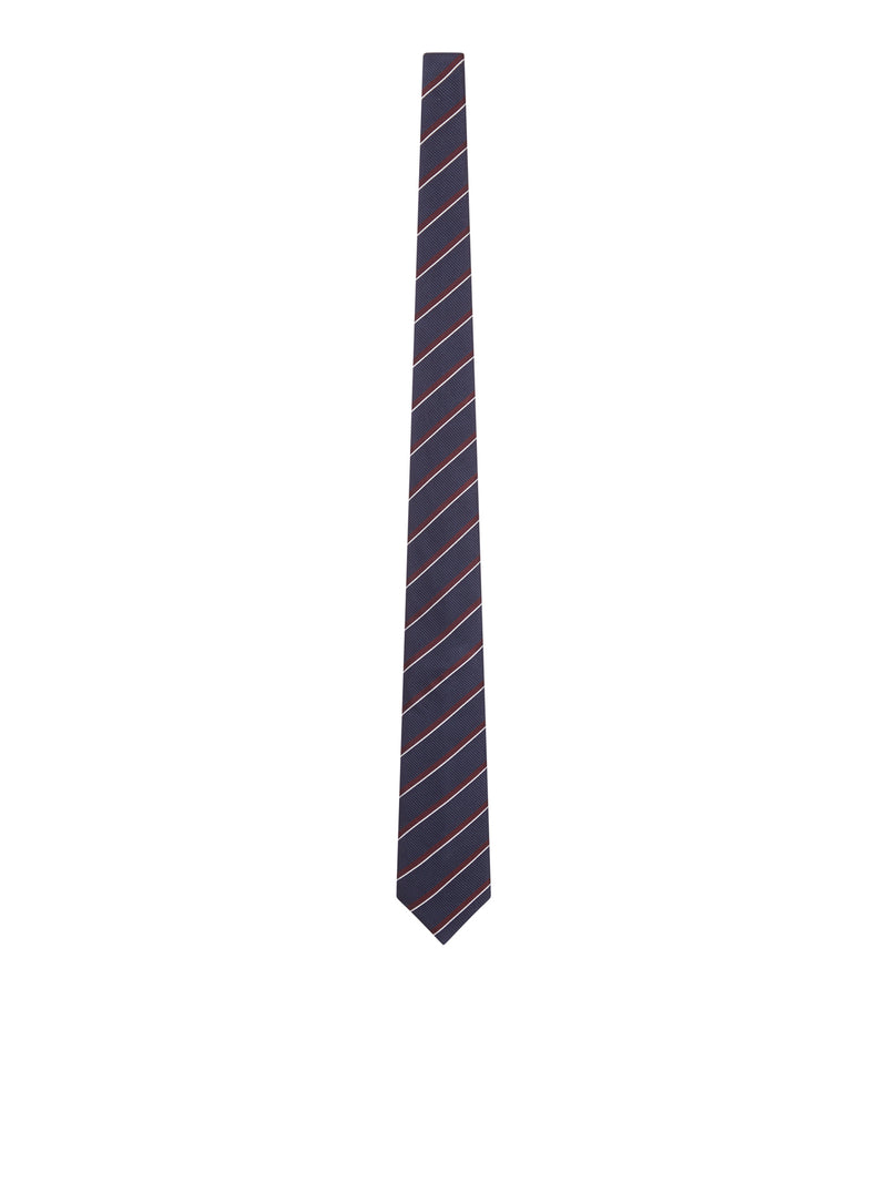 Giorgio Armani Men Silk Tie With Diagonal Stripes GIORGIO ARMANI