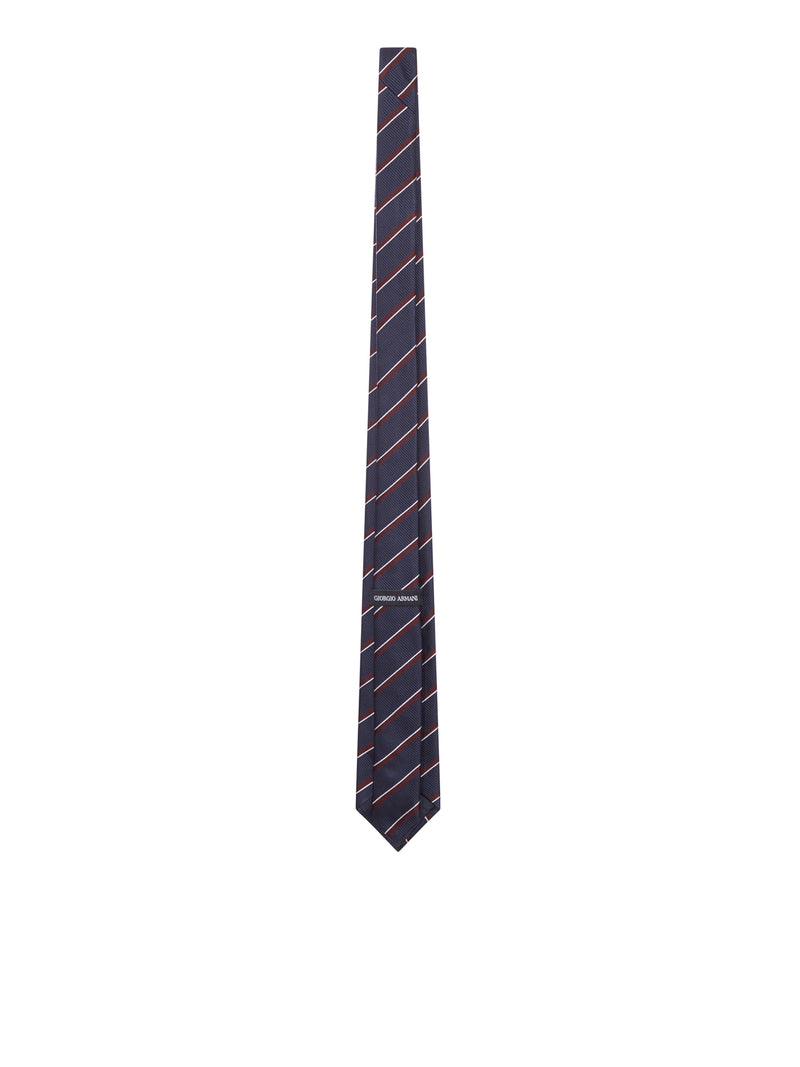 Giorgio Armani Men Silk Tie With Diagonal Stripes GIORGIO ARMANI