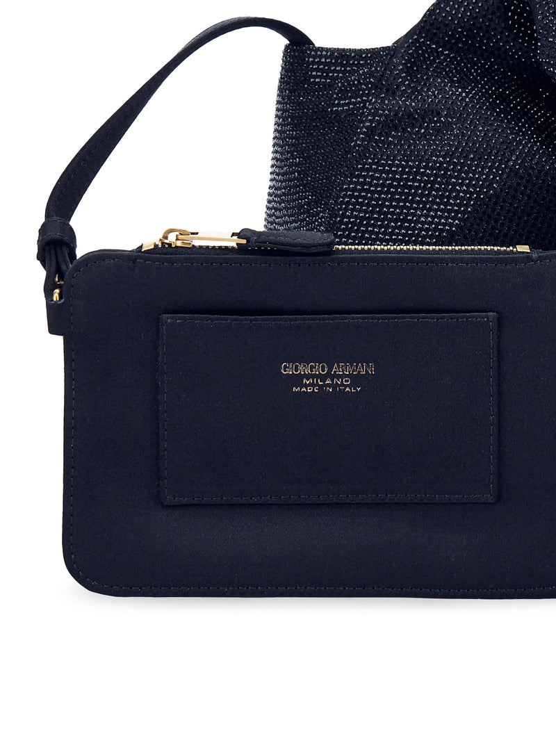 Giorgio Armani Women Satin Handbag With Rhinestones And Knotted Handle GIORGIO ARMANI
