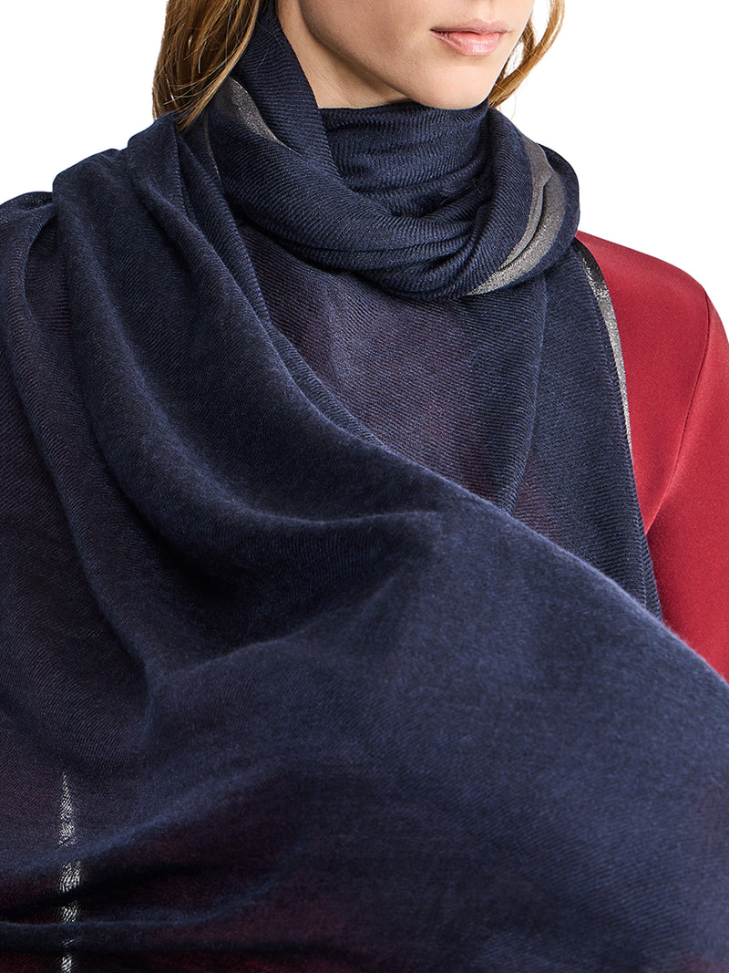 Giorgio Armani Women Cashmere And Silk Stole With Shiny Viscose Edge GIORGIO ARMANI