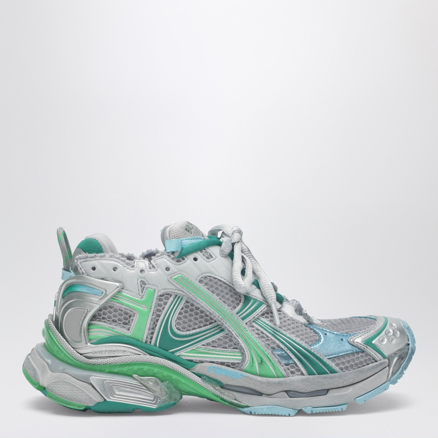 Balenciaga Runner Sneakers In Grey, Green And Blue Women BALENCIAGA