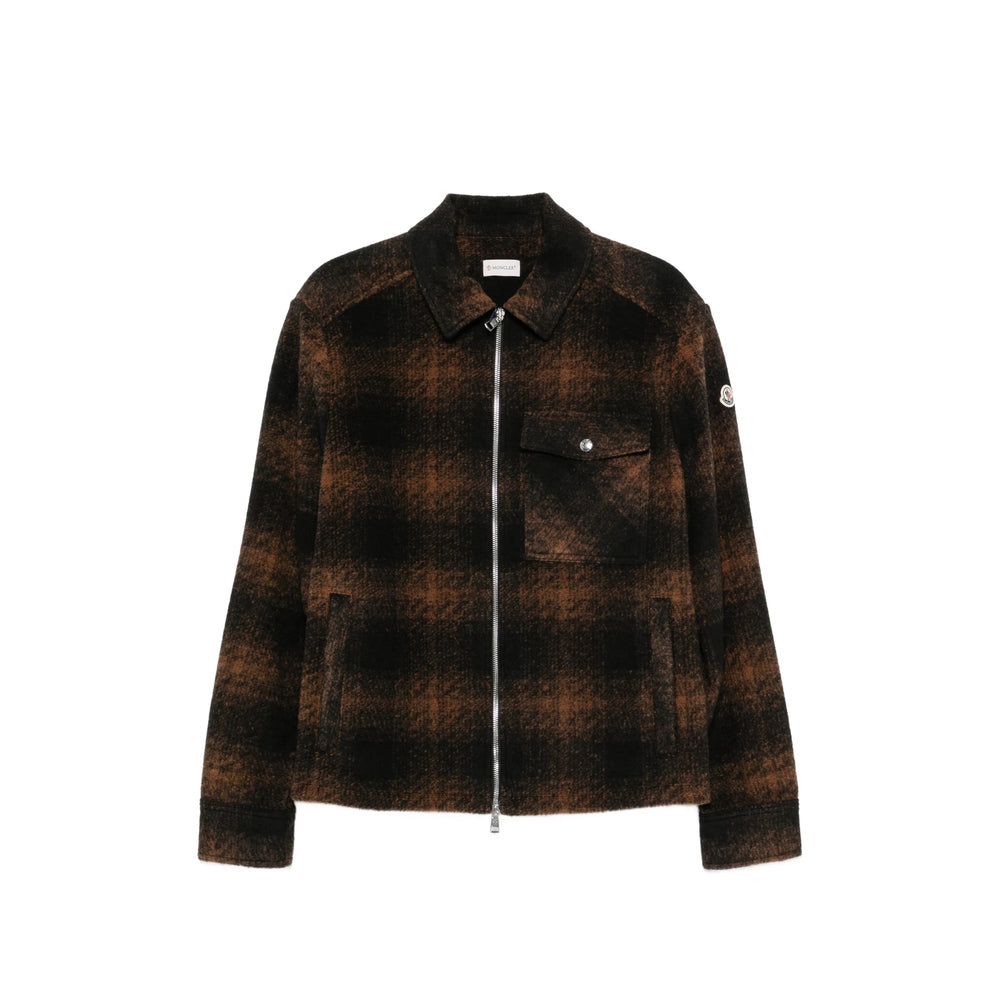 Moncler Brown Jackets - Shirt Jackets Men MONCLER