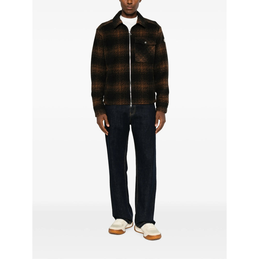 Moncler Brown Jackets - Shirt Jackets Men MONCLER