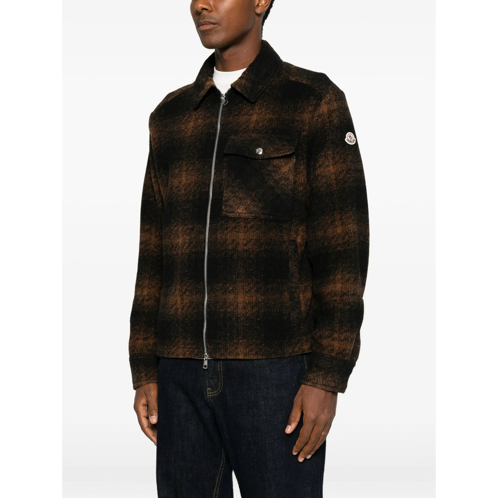 Moncler Brown Jackets - Shirt Jackets Men MONCLER