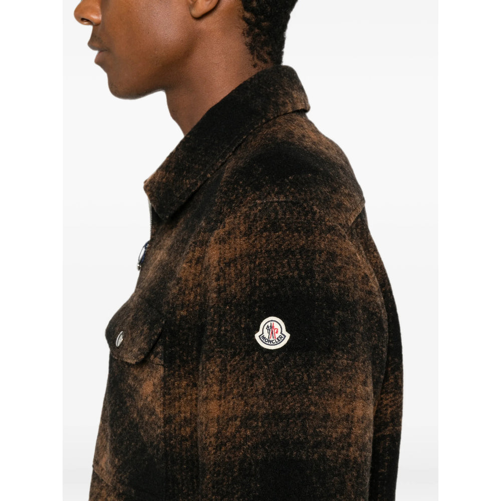 Moncler Brown Jackets - Shirt Jackets Men MONCLER