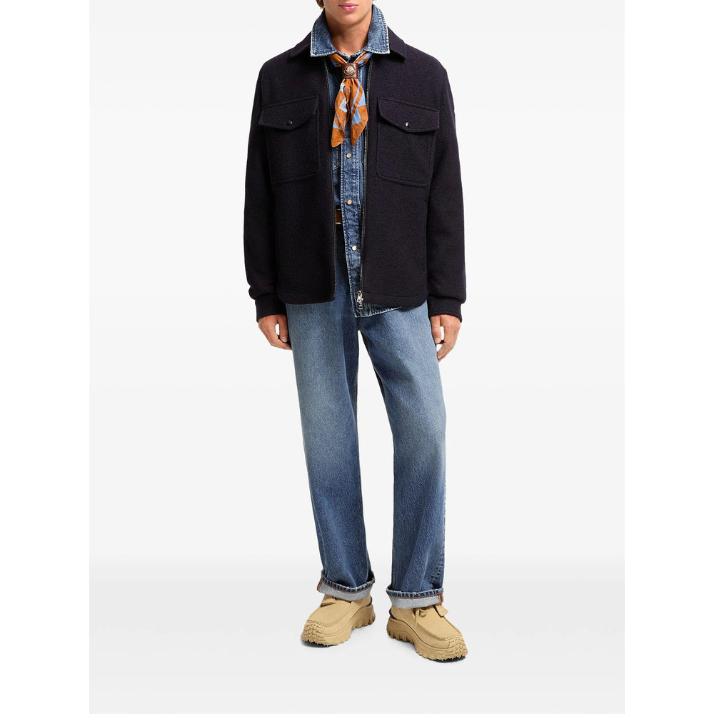 Moncler Blue Jackets - Shirt Jackets Men MONCLER