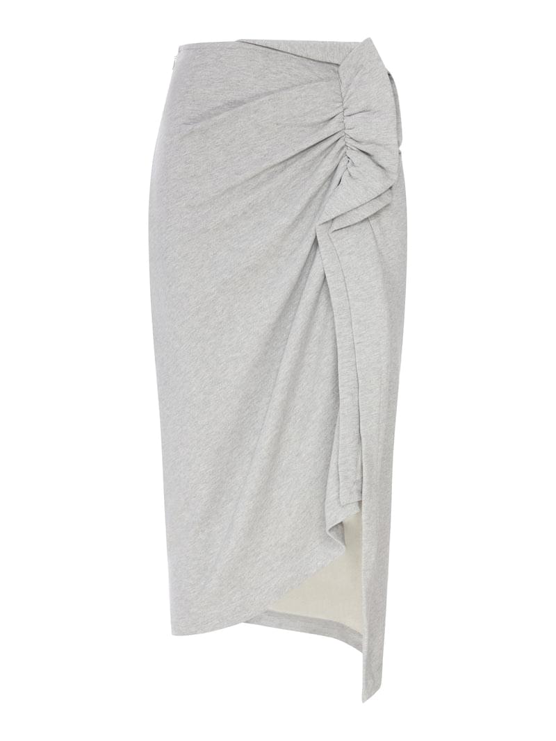 Dries Van Noten Women Jersey Midi Skirt With Side Draping DRIES VAN NOTEN