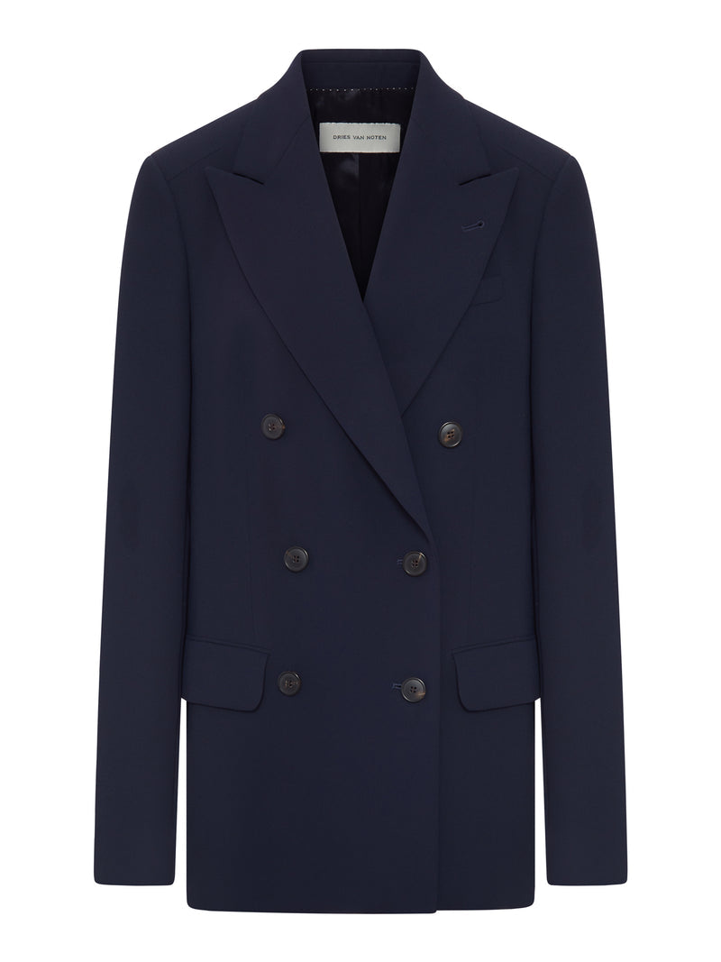 Dries Van Noten Women Navy Blue Double-Breasted Blazer DRIES VAN NOTEN