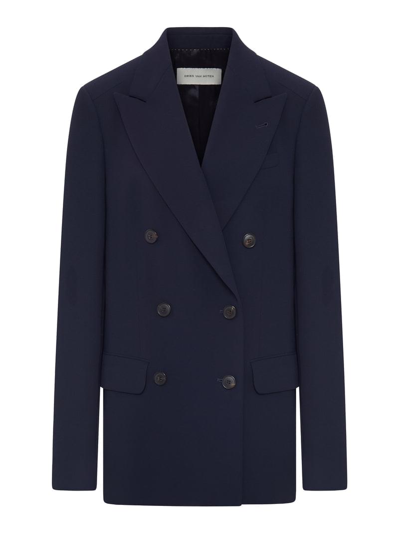 Dries Van Noten Women Navy Blue Double-Breasted Blazer DRIES VAN NOTEN