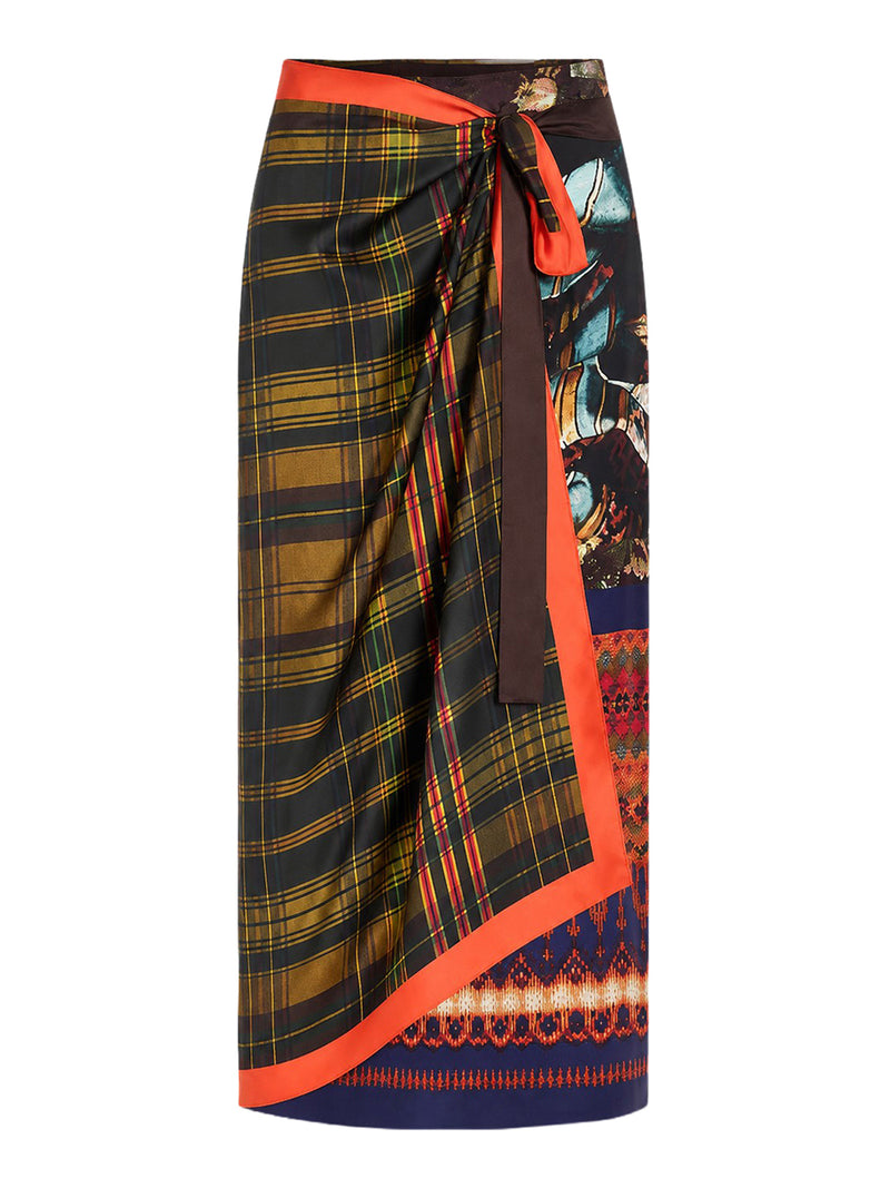 Dries Van Noten Women Long Silk Pareo Skirt With Contrasting Archive Prints DRIES VAN NOTEN