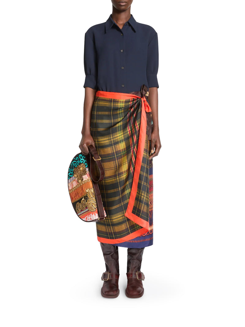 Dries Van Noten Women Long Silk Pareo Skirt With Contrasting Archive Prints DRIES VAN NOTEN