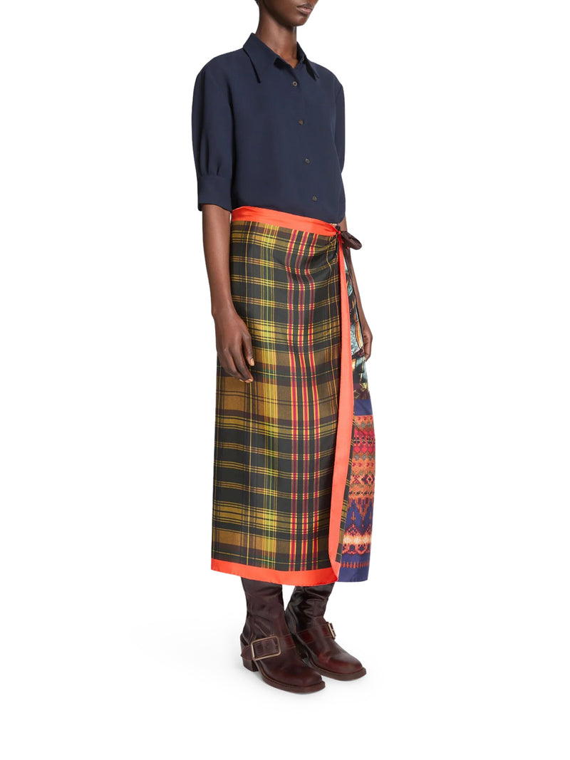Dries Van Noten Women Long Silk Pareo Skirt With Contrasting Archive Prints DRIES VAN NOTEN
