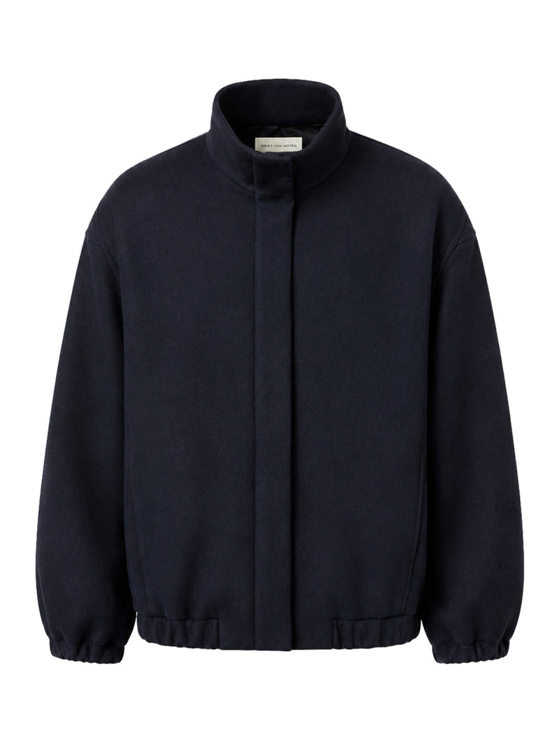 Dries Van Noten Women Wool-Blend Bomber Jacket With High Collar DRIES VAN NOTEN