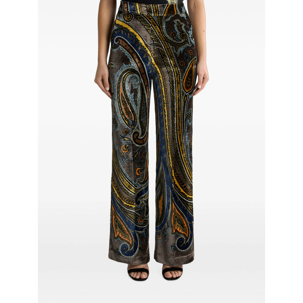 Etro Grey Trousers - Straight Trousers Women ETRO