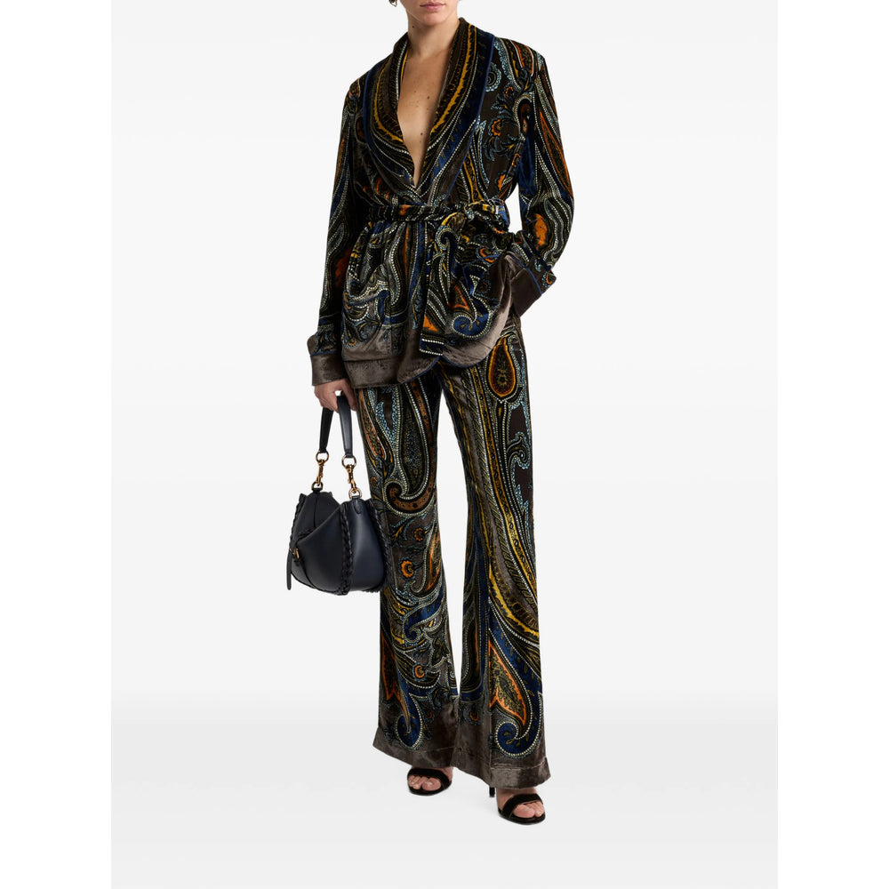 Etro Grey Trousers - Straight Trousers Women ETRO