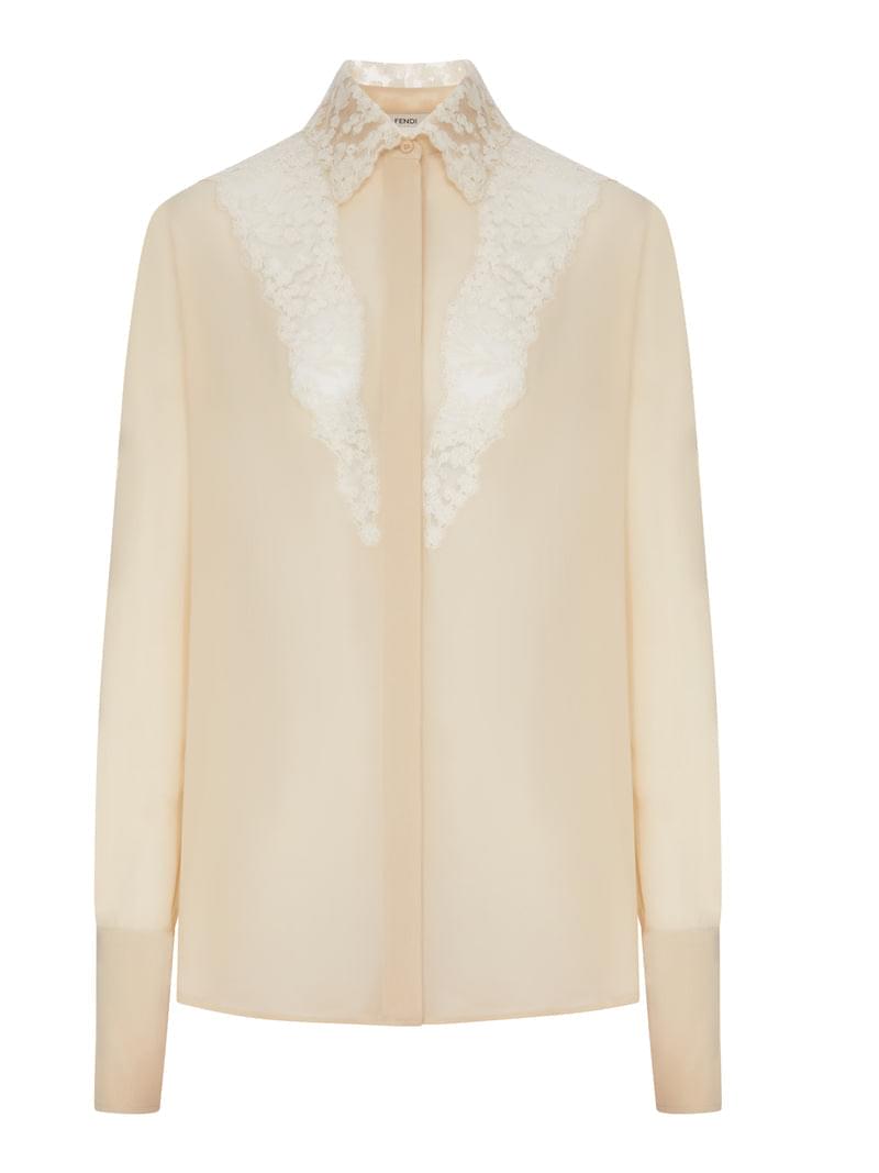 Fendi Women Georgette Shirt With Lace Inserts FENDI