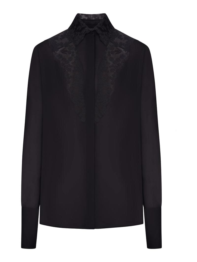 Fendi Women Georgette Shirt With Lace Inserts FENDI