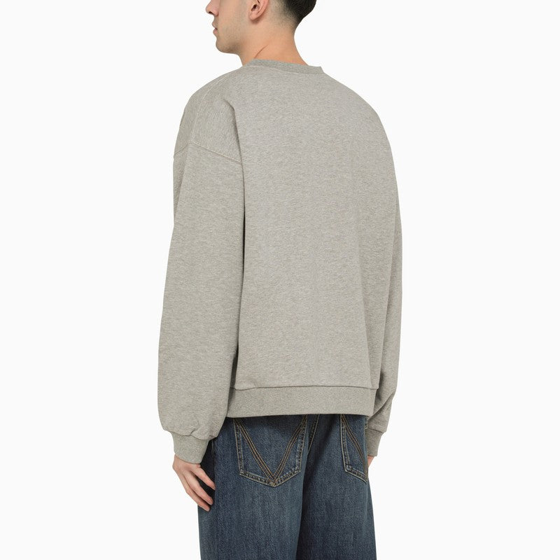 Gucci Grey Cotton Crewneck Sweatshirt With Logo Men
