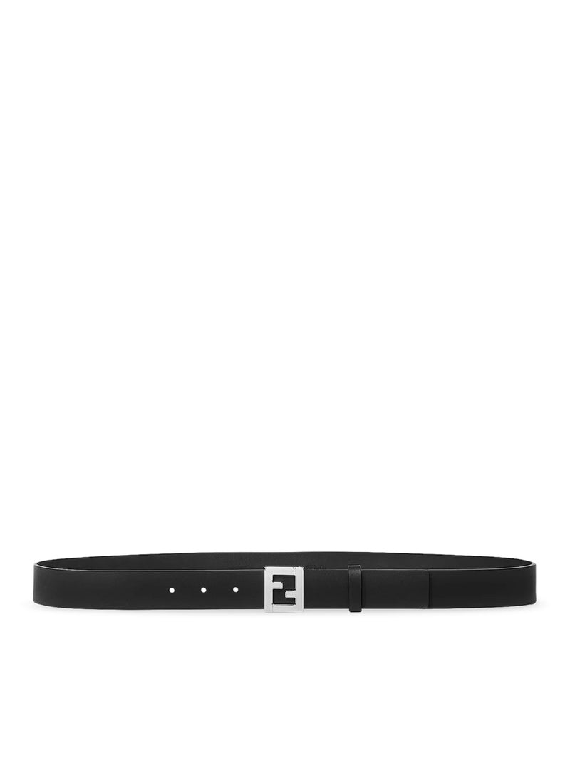 Fendi Men Black Leather Ff Belt FENDI