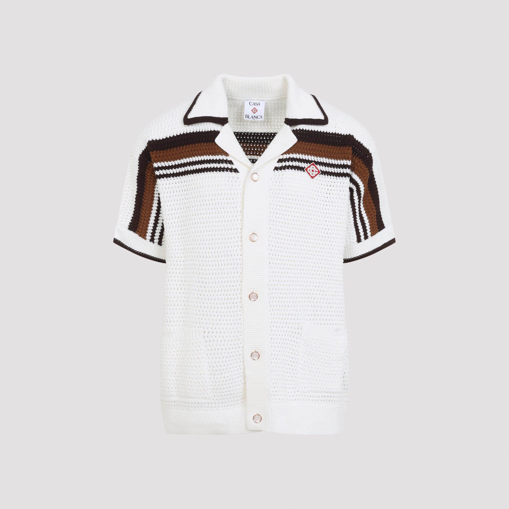 Casablanca Short-Sleeve Crochet Shirt Men CASABLANCA
