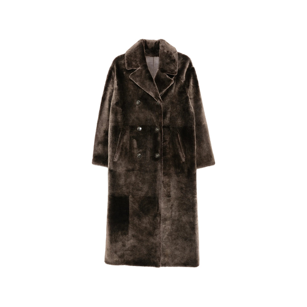 Yves Salomon Brown Coats - Double Breasted & Peacoats Women YVES SALOMON