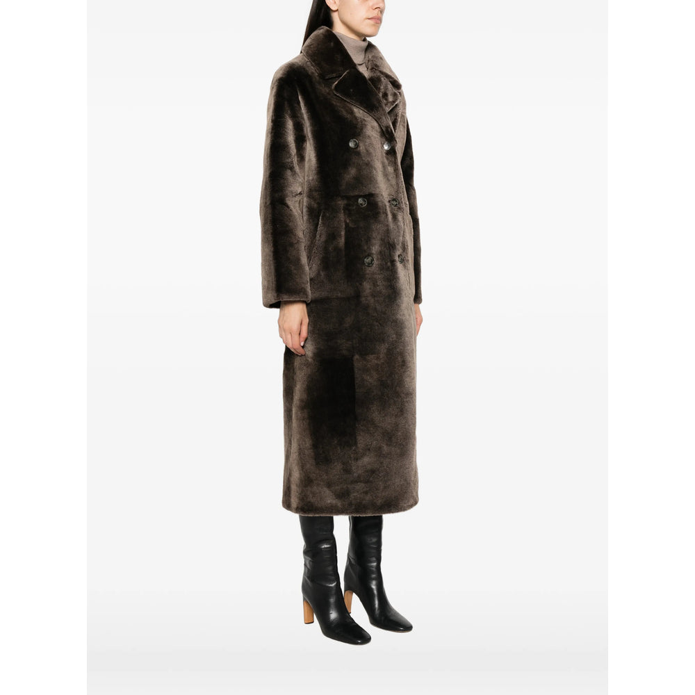 Yves Salomon Brown Coats - Double Breasted & Peacoats Women YVES SALOMON