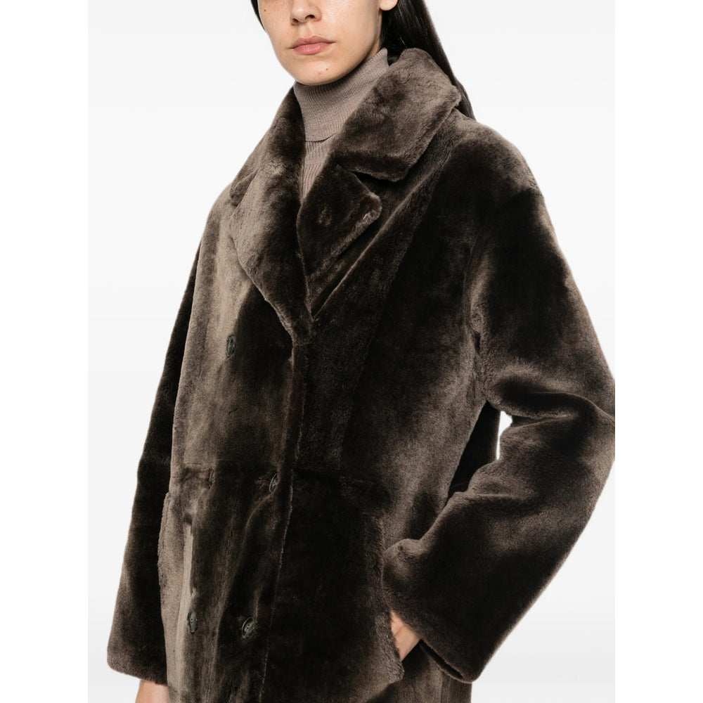 Yves Salomon Brown Coats - Double Breasted & Peacoats Women YVES SALOMON