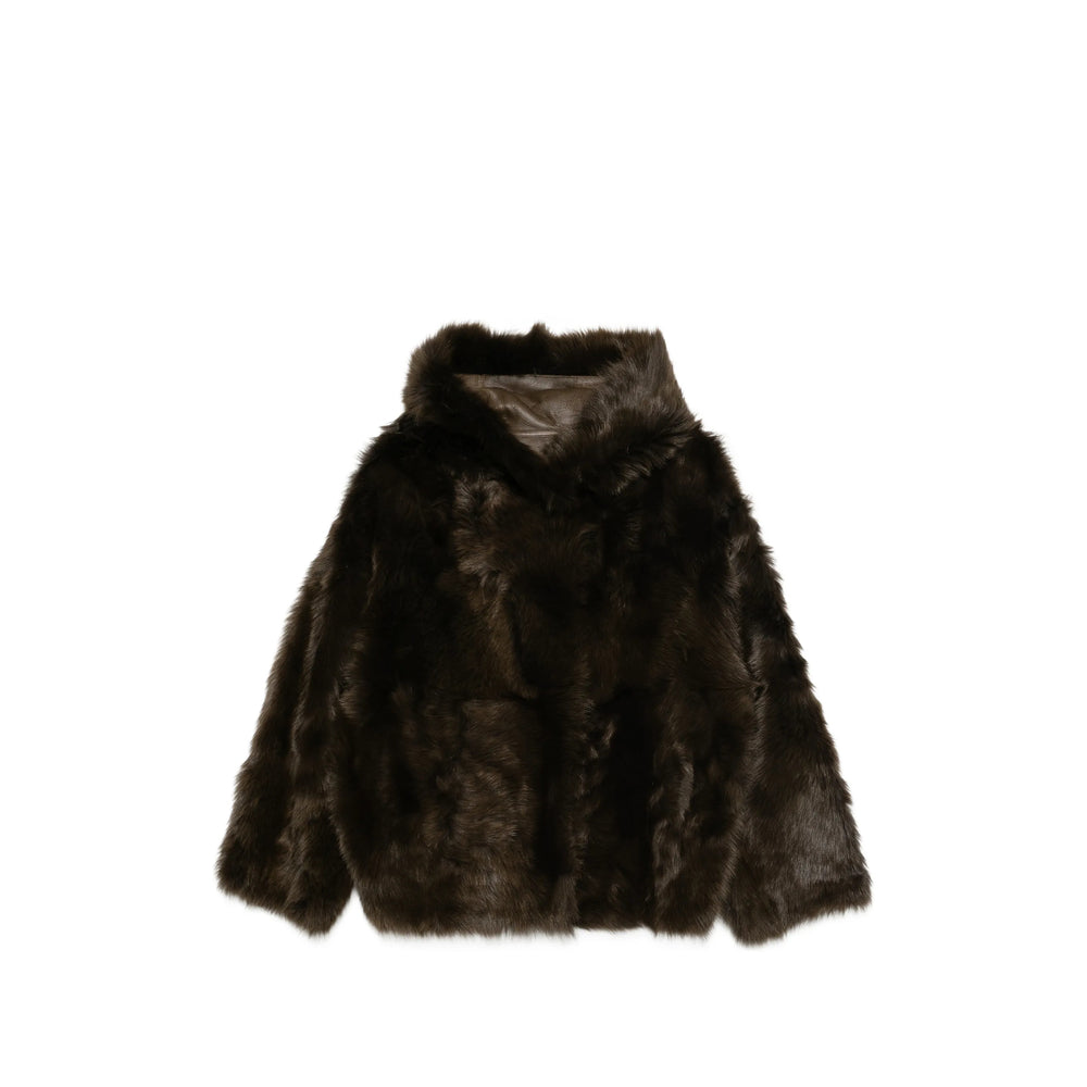 Yves Salomon Brown Jackets - Faux Fur & Shearling Jackets Women YVES SALOMON