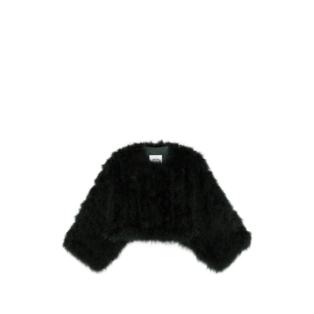 Yves Salomon Black Jackets - Cropped Jackets Women YVES SALOMON