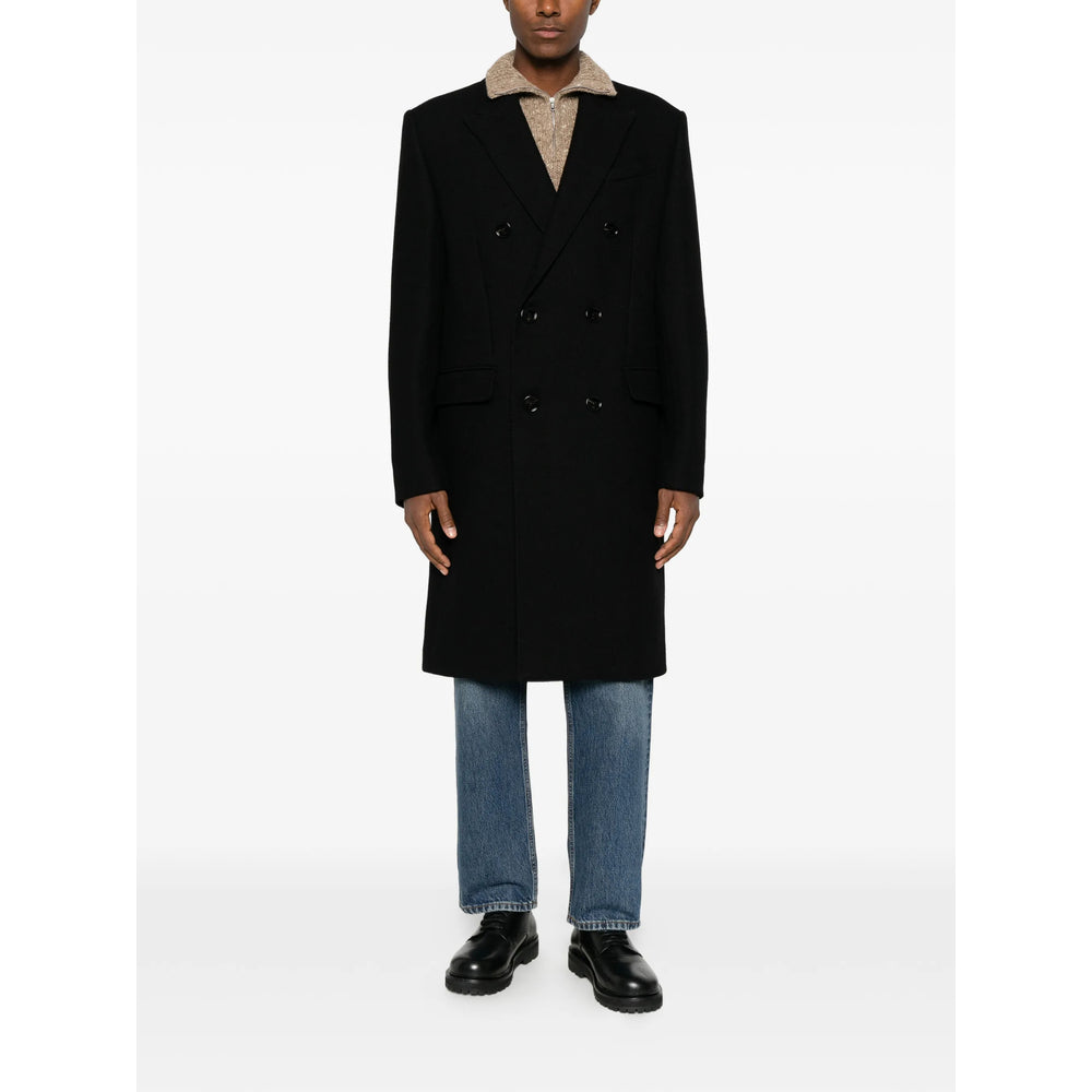 Ami Paris Black Coats - Double Breasted Coats Men AMI PARIS