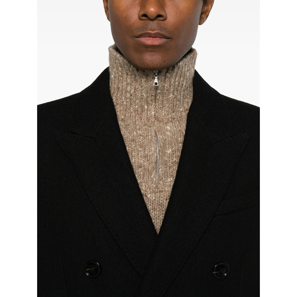 Ami Paris Black Coats - Double Breasted Coats Men AMI PARIS