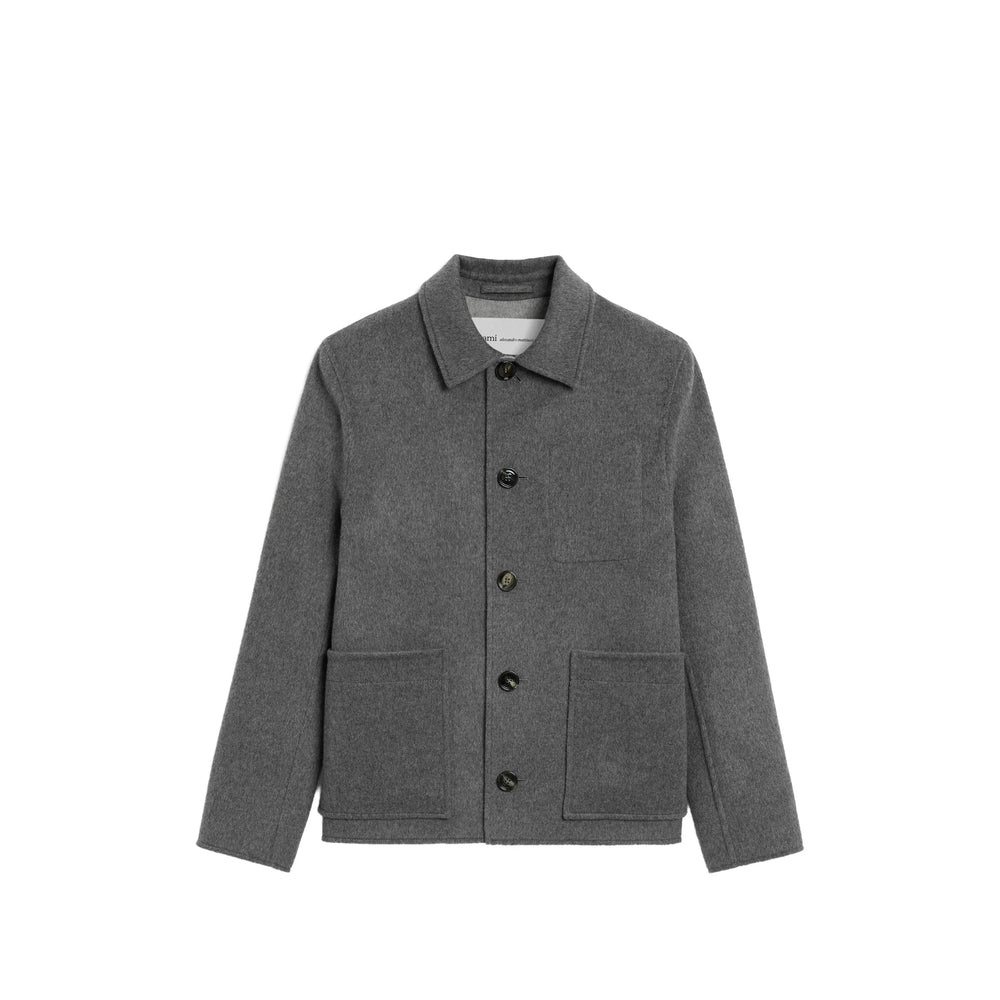 Ami Paris Grey Jackets - Shirt Jackets Men AMI PARIS